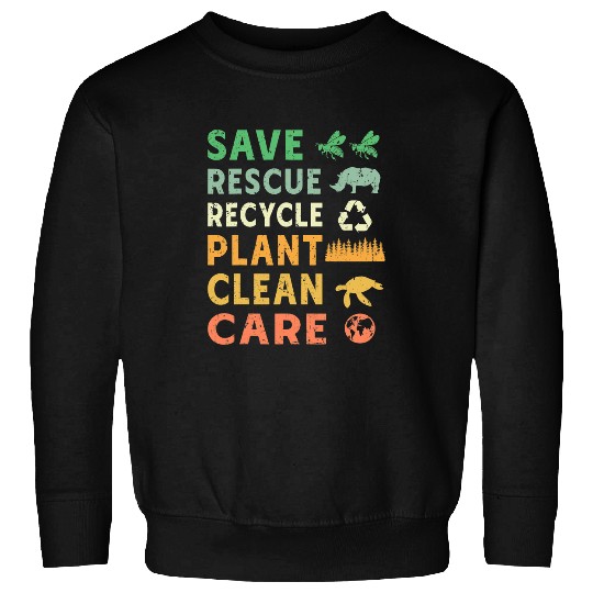 Cool Recycle Reuse Renew Rethink quote Earth Day Environment 4 Sweatshirts