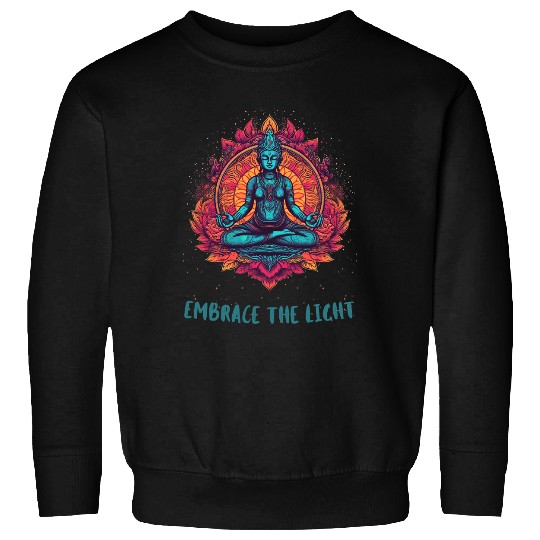 Embrace The Light Inspirational Yoga Sunrise Meditation Sweatshirts