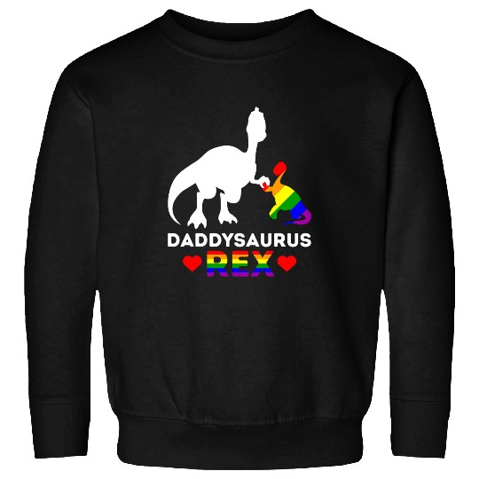 Dinosaur Dino Dino LGBT Daddysaurus Rex Rainbow Dinosaur Dad Support Love Sweatshirts