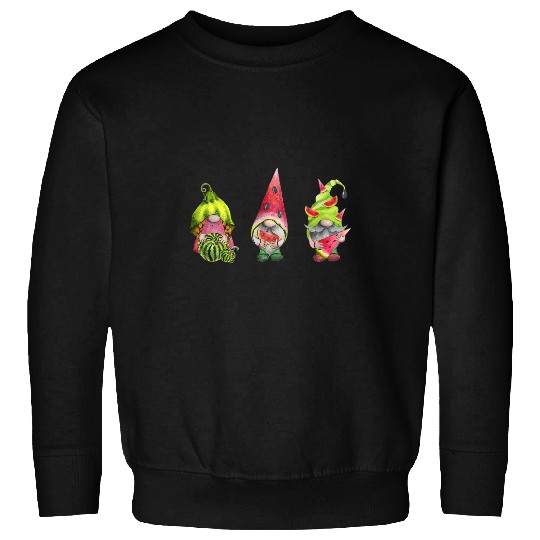 Cute Gnomes Lets Eat Watermelon Fruit Melon Lover Sweatshirts