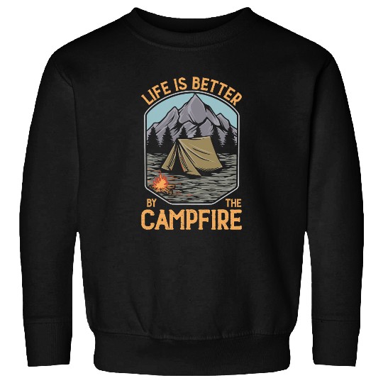 Camping Camp Life Is Really Good Around The Campfire Camper Sweatshirts