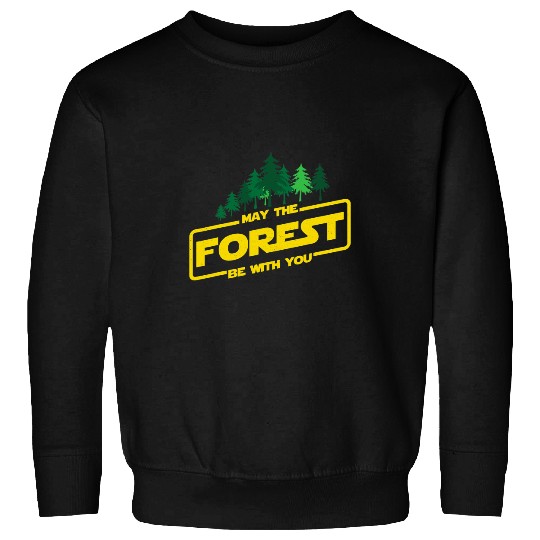 Camping Camp May The Forest Be With You Funny Earth Day Camping Space Pun Camper Sweatshirts