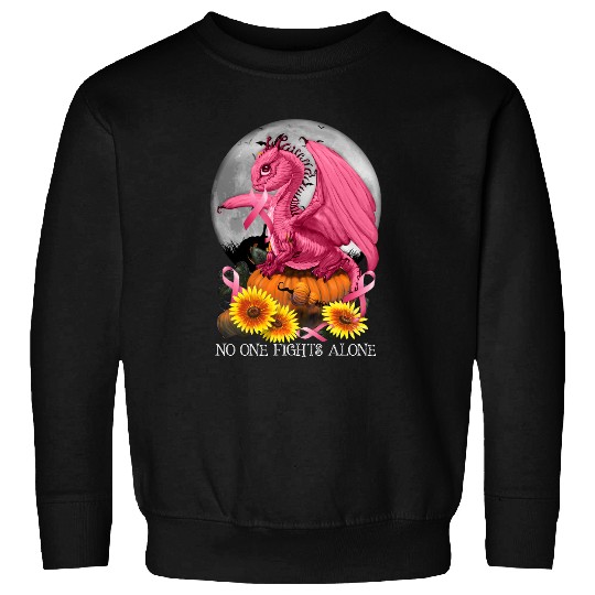 Dragon Animals BC Breast Cancer Dragon No One Fights Alone Cancer Sweatshirts