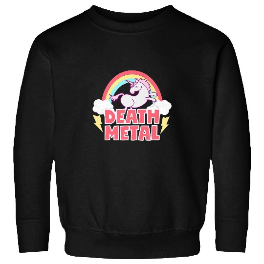 Unicorns Lover Pony Death Metal Rainbow Clouds Thunder 272 Sweatshirts