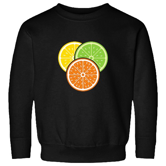 Lemon Slice Lime Orange Citrus Vegan Summer Fruit Sweatshirts