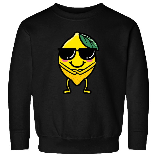 Lemon With Sunglasses Lime Kawaii Emoticon Lemonade Sweatshirts