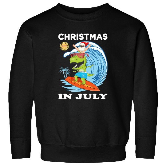 Dinosaur Dino Santa Dinosaur Mid Year xmass Party Beach Christmas In July 1 Sweatshirts