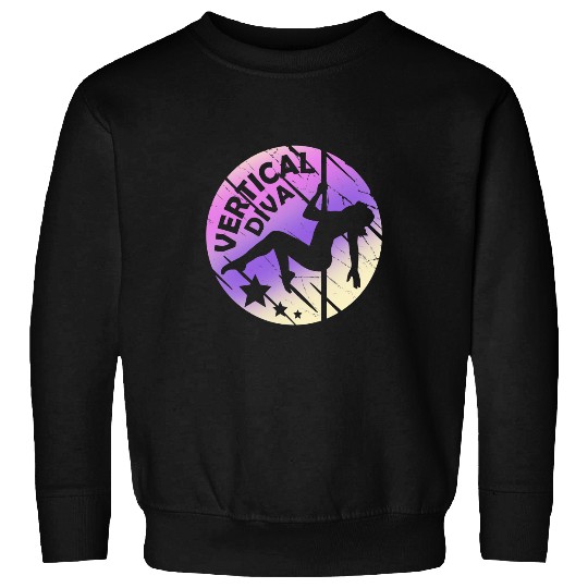 Pole Dancing Vertical Diva Funny Pole Fitness Pole Dance Sweatshirts