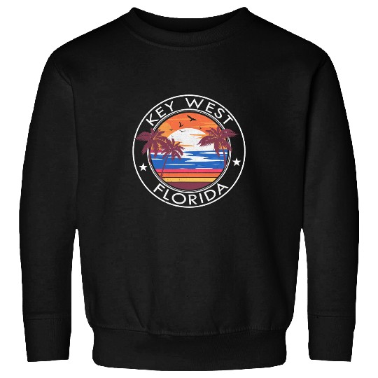 Key West Florida Keys Retro 70s Beach Summer Vacation Sweatshirts