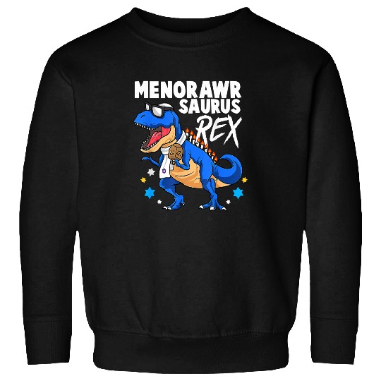 Dinosaur Dino Funny Hanukkah T Rex Jewish Dinosaur Hanukkah Boys Kids86 Sweatshirts