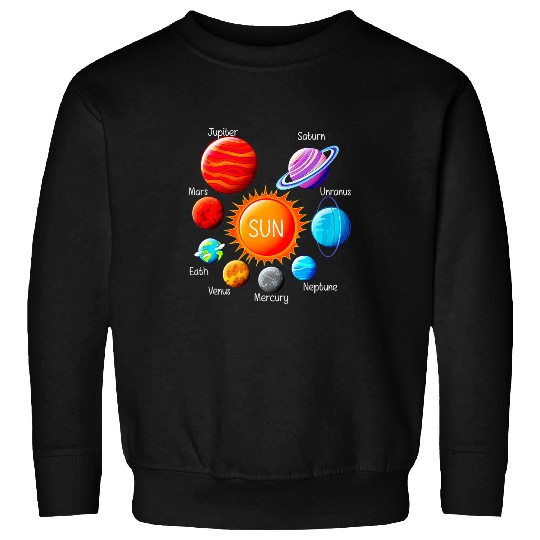 Solar System Planets Orbit Educational Astrology Sweatshirts