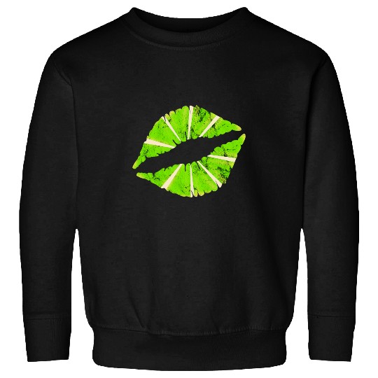 Lime Lips Lemon Lipstick Sour Lemonade Cocktail Kissing Sweatshirts