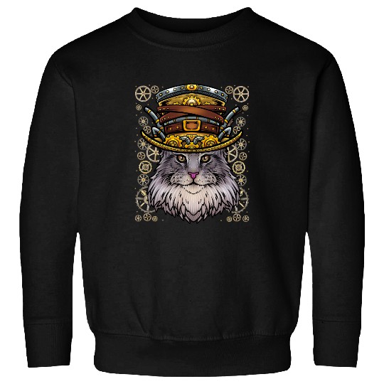 Cat Paws Steampunk Maine Coon Cat Sweatshirts