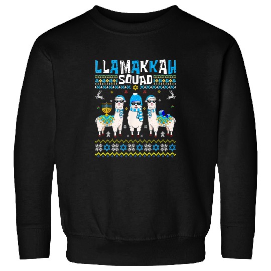 Lama Llama Llamakkah Squad Funny Jewish Hanukkah Ugly Christmas Sweater 120 Sweatshirts