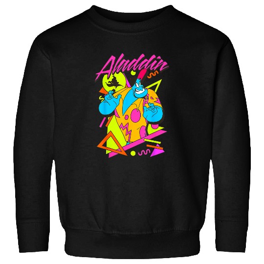 Disney Aladdin Genie Retro Abstract 90's Print Graphic Sweatshirts