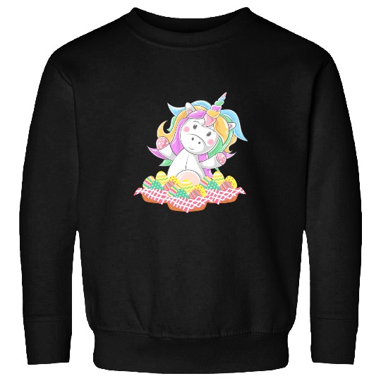 Unicorns Easter Unicorns Lover Bunny Unicorns Holding Easter Egg 2 Sweatshirts