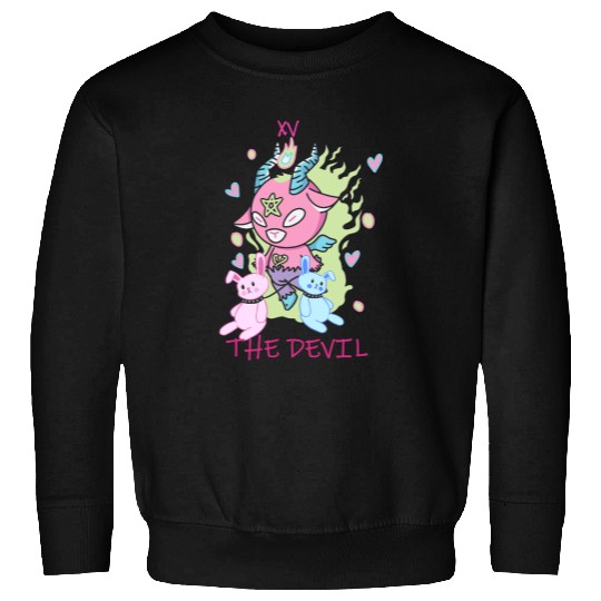Pastel Goth Yami Kawaii Devil Tarot Card Baphomet Sweatshirts