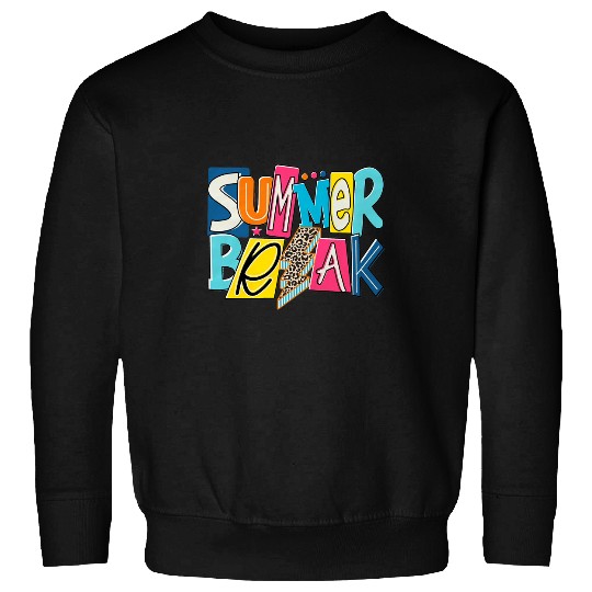 Retro Summer Break Leopard Lightning Funny Family Vacation Sweatshirts