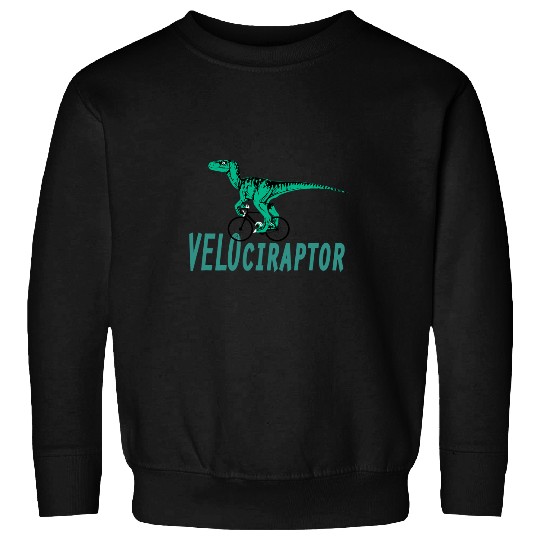 Dinosaur Dino Velociraptor The Cycling Dinosaur Funny Sweatshirts