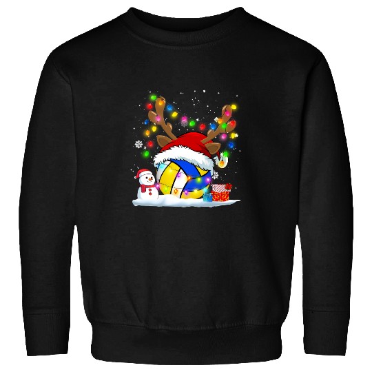 Volleyball Gift Lights Santa Hat Volleyball Coach Sweatshirts