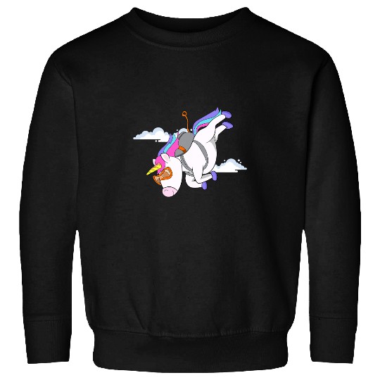 Unicorns Skydiving Gift Unicorns Parachuter Women Skydiver Sweatshirts