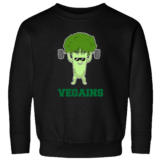 Vegan Vegains Vegetarian Plant Broccoli Bodybuilding Workout Sweatshirts