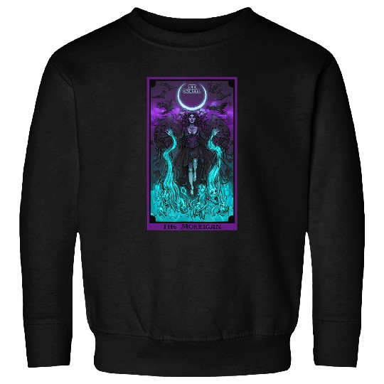 The Morrigan Death Tarot Card Gothic Pagan Witch Triple Moon Sweatshirts