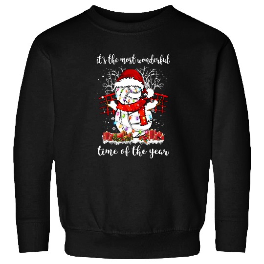 Volleyball Gift Time Of The Year Snowman Volleyball Coach Sweatshirts