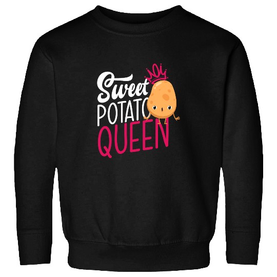 Womens Sweet Potato Queen Kawaii Vegetable Lover Sweatshirts