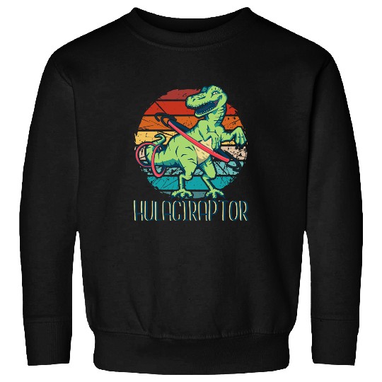 Dinosaur Dino vintages velociraptor using a hula hoop Dinosaur hooper Sweatshirts