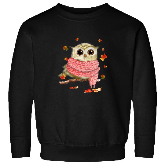 Cute Owl Hello Autumn Maple Owl Leaf Fall Leaves Owl Lover Sweatshirts