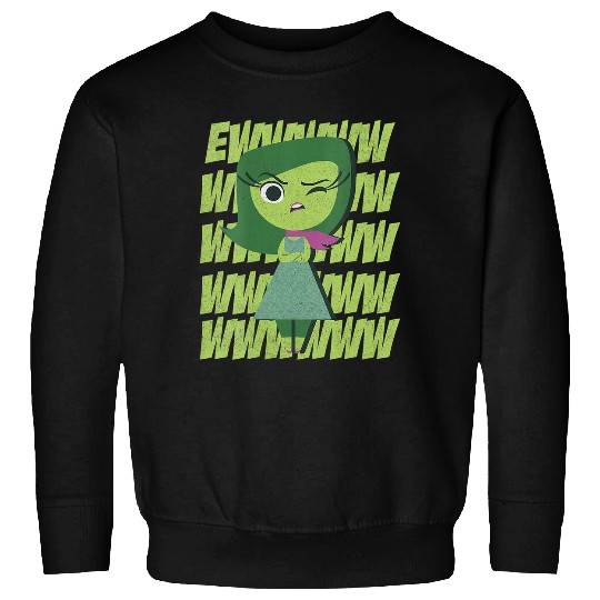 Disney Pixar Inside Out Disgust Ewww Retro Text Stack V-Neck Sweatshirts