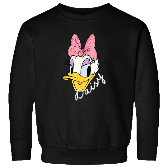 Disneyss Daisy Duck Sassy Glamorous Speckled Bow And Name Sweatshirts