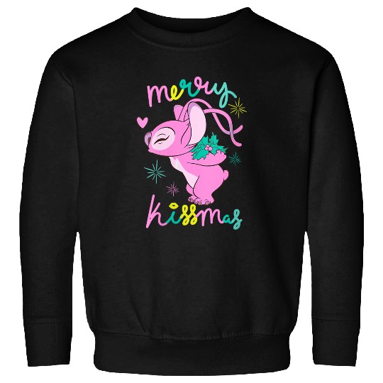 Disneyss Lilo Stitch Christmas Angel Merry Kisssmas Mistletoe Sweatshirts