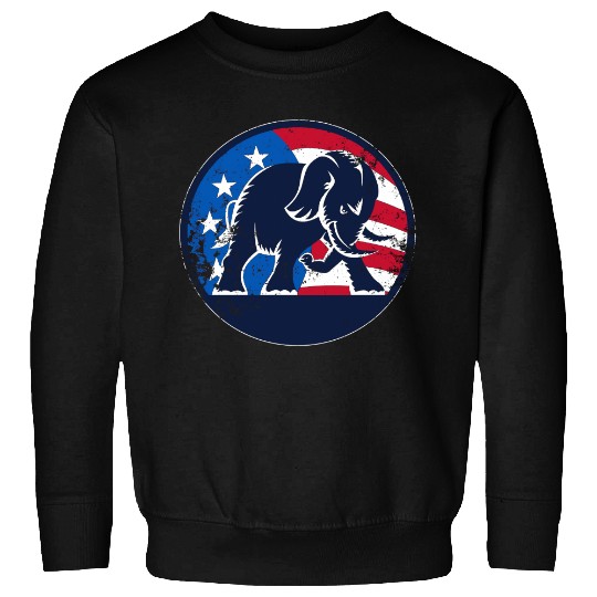 ShirtInvaders Republican Party Elephant Logo - Distressed Print Sweatshirt