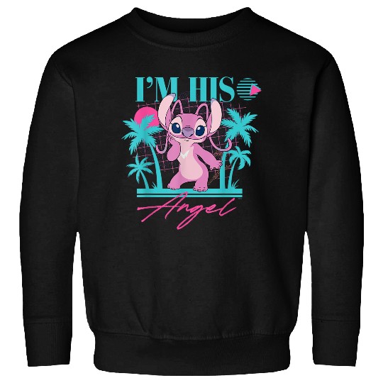 Disneyss Stitch Retro 90s Couples Matching Im His Angel Sweatshirts