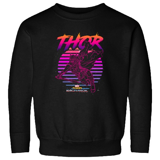 Marvel Thor Ragnarok 80s Retro Sunset Halftone Hero Sweatshirt