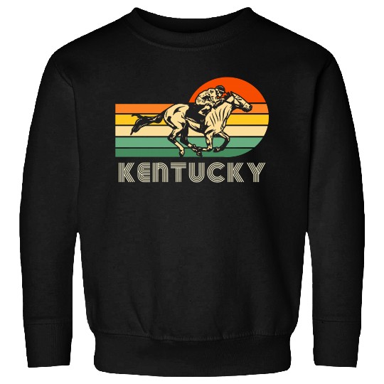 Kentucky Vintage Retro Sunset Horse Racing Derby Sweatshirt