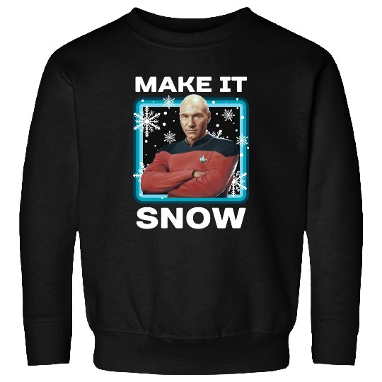 Star Trek Next Generation Make It Snow Christmas Poster Classic Sweatshirts
