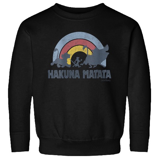 Disneyss The Lion King Hakuna Matata Distressed Rainbow Logo Sweatshirts