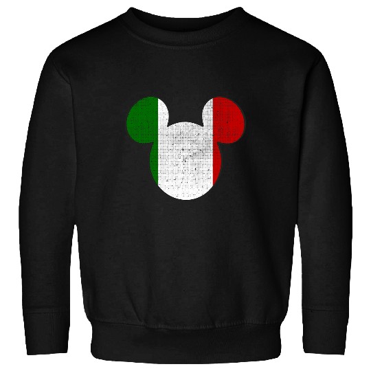 Disney Mickey Mouse Logo Italy Flag Fill Sweatshirts