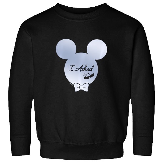 Disney I Asked Proposal Engagement Ring Bow Tie Mickey Sweatshirts