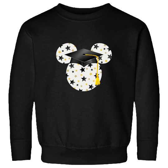 Disney Mickey Head Graduation Hat Star Fill Sweatshirts