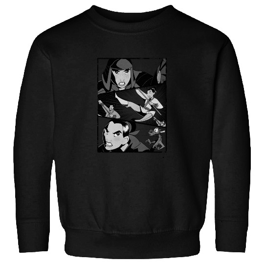 Disneys mulan angry warrior princess panel pullover Sweatshirts