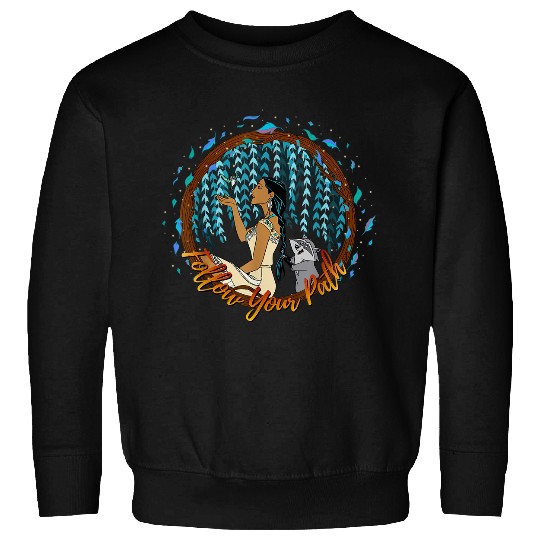Disneyss Pocahontas Follow Your Path Circle Text Sweatshirts