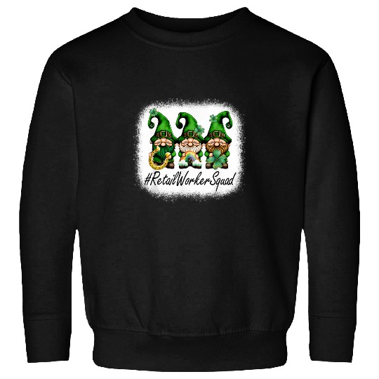 Retail Worker Squad Lucky Women Gnomes St Patricks Day Sweatshirts
