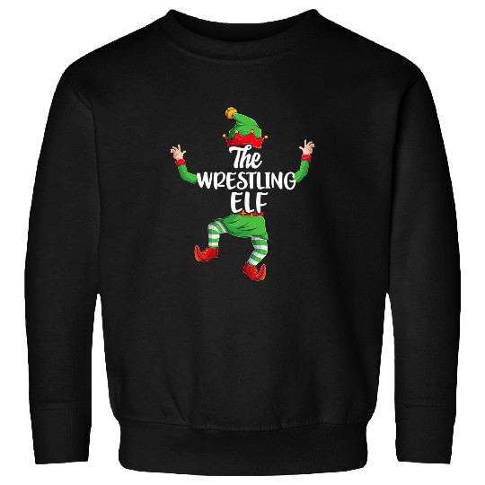 Wrestling Elf Family Matching Christmas Pajamas Pjs xmass Men Sweatshirts