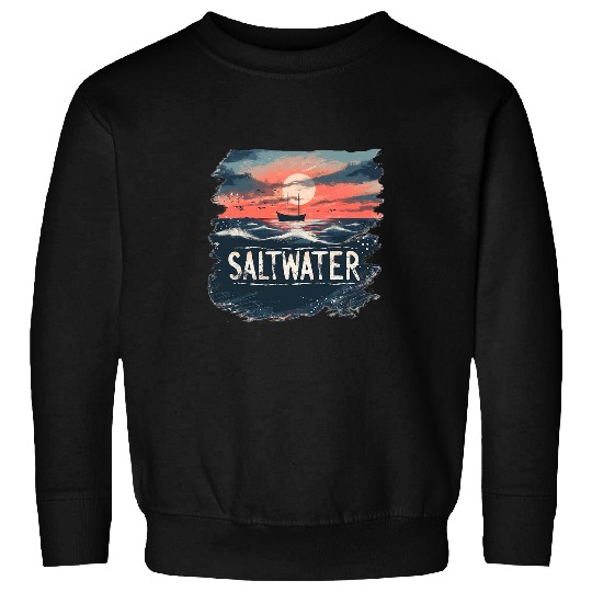 Awesome saltwater with boat at horizon outfit Sweatshirts