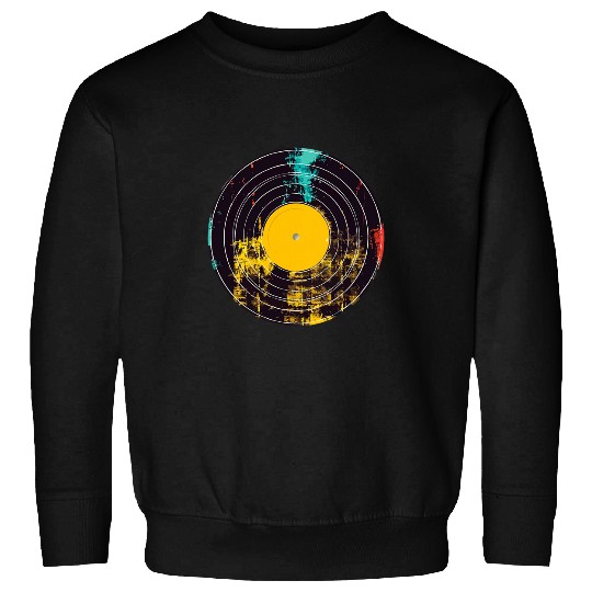Vinyl Record Music Lover Teacher Record Player Retro Desing Sweatshirts