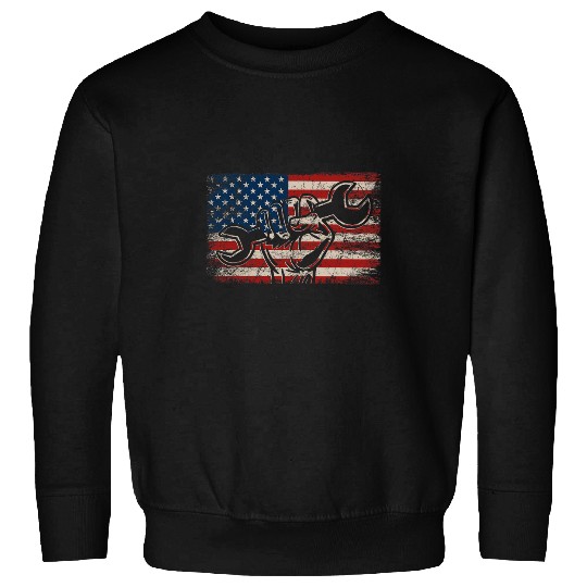 US Flag Mechanic Labor Day Worker Patriotic Mechanic Sweatshirts
